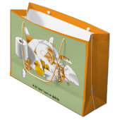 Ginger Orange Cat Funny Toilet Paper Große Geschenktüte (Vorderseite Schrägansicht)