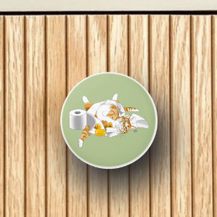 Ginger Orange Cat Funny Toilet Paper Keramikknauf