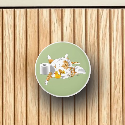 Ginger Orange Cat Funny Toilet Paper Keramikknauf