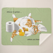 Ginger Orange Cat Funny Toilet Paper Sherpadecke (Vorderseite (Horizontal))