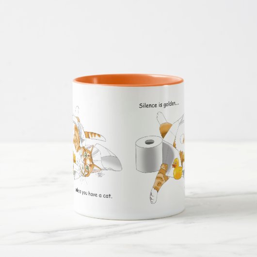 Ginger Orange Cat Funny Toilet Paper Tasse (Zentrum)
