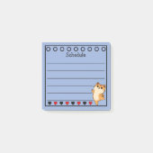 Ginger Orange Cat Schedule Blue Post-it Klebezettel (Vorderseite)