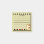 Ginger Orange Cat Schedule Gelb Post-it Klebezettel (Vorderseite)