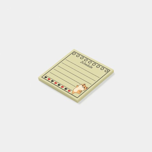 Ginger Orange Cat Schedule Gelb Post-it Klebezettel (angewinkelt)