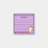 Ginger Orange Cat Schedule Lilac Post-it Klebezettel (Vorderseite)