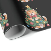 Ginger Orange Cat Weihnachtsbaum Niedlichen Weihna Geschenkpapier (Rolleneckpunkt)