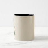 Ginger Orange Cat Weihnachtsbaum Niedlichen Weihna Zweifarbige Tasse (Mittel)