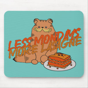Ginger Persian cat lasagna Mousepad