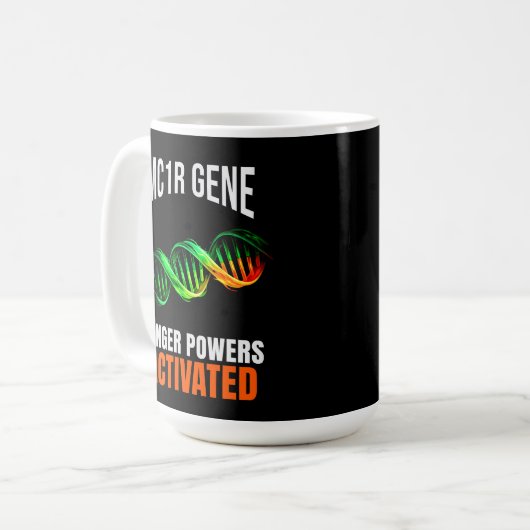 Ginger Powers Activated DNA Mutant Funny Redhead Kaffeetasse (Vorderseite Links)