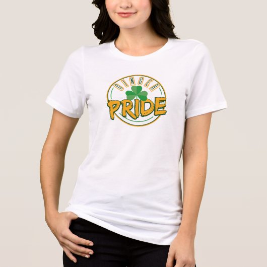 Ginger Pride St Patrick's Day Clover Leaf Funny Tri-Blend Shirt (Vorderseite)