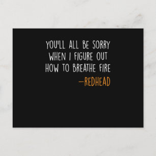 Ginger Red Hair Redhead Redheads Freckles Geschenk Postkarte
