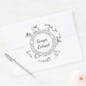 Ginger Root Extract Sketch Modern Label Runder Aufkleber (Umschlag)