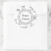 Ginger Root Extract Sketch Modern Label Runder Aufkleber (Tasche)