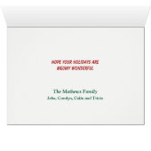 Ginger Santa Claus Cat Weihnachtskarte (Innenansicht Horizontal (Unten))