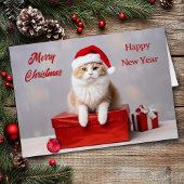 Ginger Santa Claus Cat Weihnachtskarte