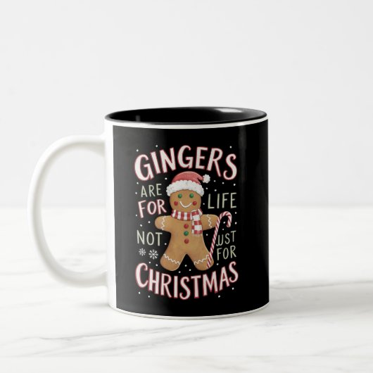Ginger sind nicht nur für Weihnachtslustige fürs L Zweifarbige Tasse (Links)
