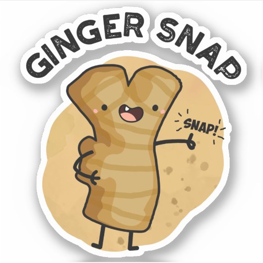 Ginger Snap Funny Food Herb Spice Pub Aufkleber (Vorderseite)
