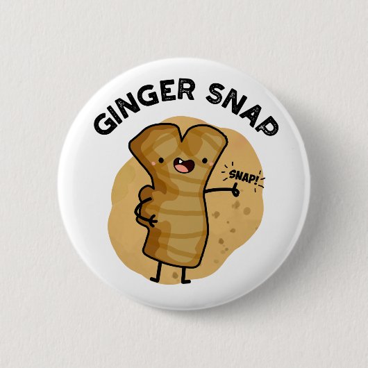 Ginger Snap Funny Food Herb Spice Pub Button (Vorderseite)