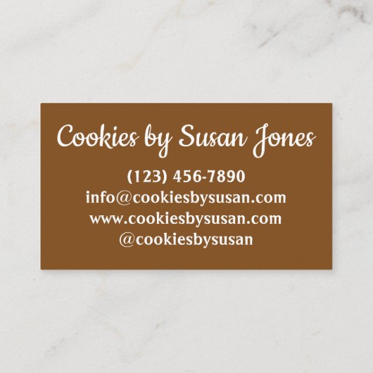 Ginger Snaps Gingernap Biscuit Ginger Nut Cookies Visitenkarte (Rückseite)