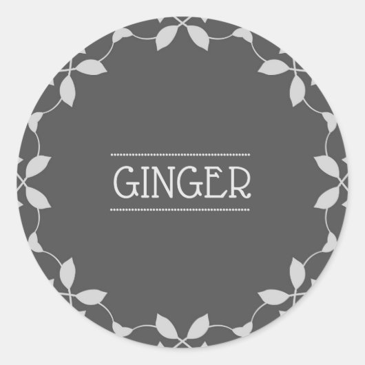 Ginger Spice Jar Sticker Labels (Vorderseite)