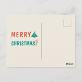 Ginger Striped Cat Frohe Weihnachten Postkarte (Rückseite)