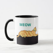 Ginger Striped Cat MEOW Tasse (Links)