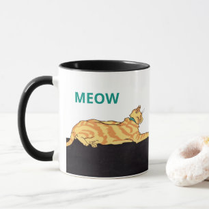 Ginger Striped Cat MEOW Tasse