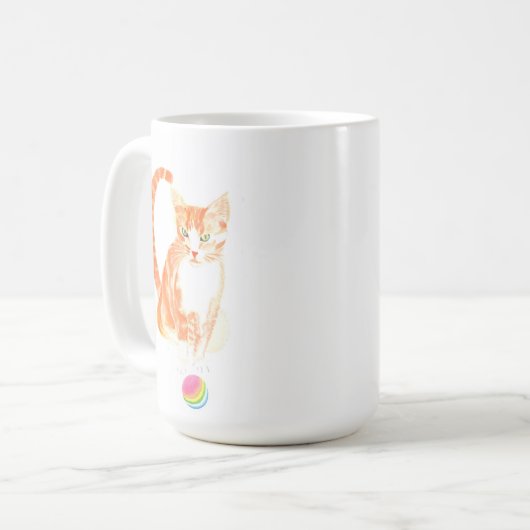 Ginger Tabby and Ball Coffee Tasse (Vorderseite Links)