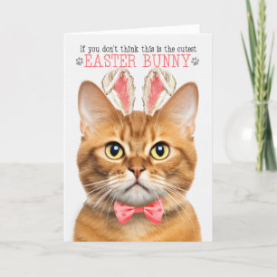 Ginger Tabby Cat Bunny Ears für Ostern Feiertagskarte