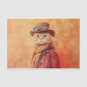 Ginger Tabby Cat, Extra Background DV7L Decoupage Seidenpapier (Vorderseite)