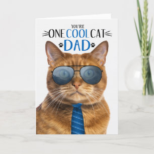 Ginger Tabby Cat Father's Day One Cool Cat Feiertagskarte