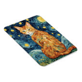Ginger Tabby Cat in der Sternennacht Magnet (Rechte Seite)