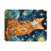 Ginger Tabby Cat in der Sternennacht Magnet (Horizontal)