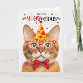 Ginger Tabby Cat MEOWvelous Geburtstag Karte (Vorderseite)