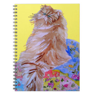 Ginger Tabby Katze Aquarellmalerei Katzen Notizblock