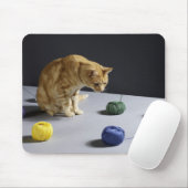 Ginger Tabby Katze sitzend auf Tisch Mousepad (Mit Mouse)