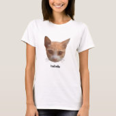 Ginger Tabby Kitty Cat & Calligraphy T-Shirt (Vorderseite)