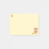 Ginger Tabby Kitty Cat Cartoon on Yellow Post-it Klebezettel (Vorderseite)