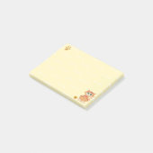 Ginger Tabby Kitty Cat Cartoon on Yellow Post-it Klebezettel (angewinkelt)