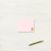 Ginger Tabby Kitzchen Cartoon auf Rosa Post-it Klebezettel (Auf Schreibtisch)
