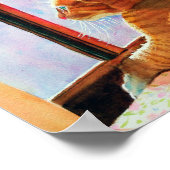 Ginger Tabby on Floral Tableclout Poster (Ecke)