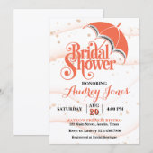 Ginger Umbrella Bridal Shower Invitation Einladung (Vorne/Hinten)