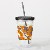 Ginger Weiße Katze Diagonalmuster Acryltrinkbecher (Links)