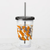 Ginger Weiße Katze Diagonalmuster Acryltrinkbecher (Rechts)