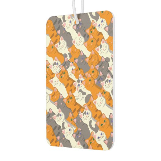 Ginger Weiße Katze Diagonalmuster Autolufterfrischer (Links)