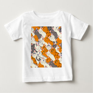 Ginger Weiße Katze Diagonalmuster Baby T-shirt