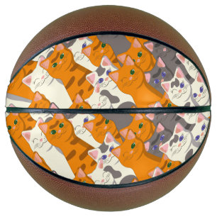 Ginger Weiße Katze Diagonalmuster Basketball