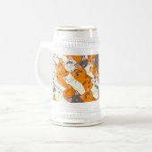 Ginger Weiße Katze Diagonalmuster Bierglas (Vorderseite Links)