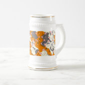 Ginger Weiße Katze Diagonalmuster Bierglas (VorderseiteRechts)