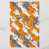 Ginger Weiße Katze Diagonalmuster Briefpapier (Rückseite)